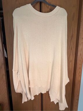 Relaxed Cream Knit Women's Tunic Sweater